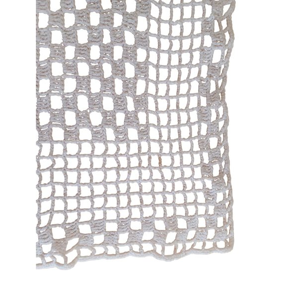 Vintage Grandma's Hand Crochet 14" Square Doily Handmade White Table Topper - Picture 3 of 7